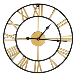 Crystals 60Cm Black And Gold Garden Wall Clock