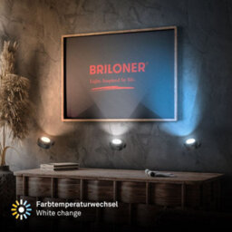 Briloner Cordless Led Wall Light Rechargeable Reading Bedside Lamp Stick-On Black - thumbnail 7