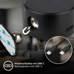 Briloner Cordless Led Wall Light Rechargeable Reading Bedside Lamp Stick-On Black - thumbnail 4