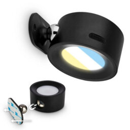 Briloner Cordless Led Wall Light Rechargeable Reading Bedside Lamp Stick-On Black - thumbnail 2