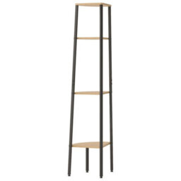 Vidaxl 4-Tier Corner Shelf Light Brown And Black 45.5X31.5X150 Cm - thumbnail 5