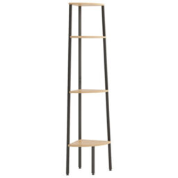 Vidaxl 4-Tier Corner Shelf Light Brown And Black 45.5X31.5X150 Cm - thumbnail 2