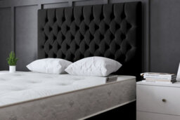 DS Living Seraphine Black Upholstered Divan Bed With Headboard And Four Drawers Super King - thumbnail 3