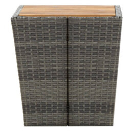 Berkfield Tea Table Grey 41.5X41.5X43Cm Poly Rattan And Solid Acacia Wood - thumbnail 4