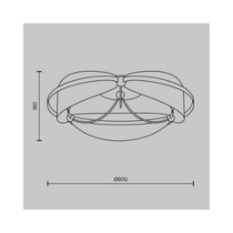 Luminosa Lighting Luminosa Breeze Modern Integrated Led Semi Flush Ceiling Light Brass 3000K 2700Lm Acrylic Shade - thumbnail 2
