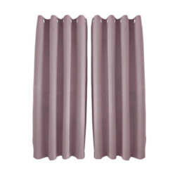 Happy Homewares Lavender Linen Style Blackout Curtains - 46 X 63 Inch Drop - 2 Panel