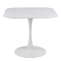 Wyld Haus Cloverfern Square Dining Table With White Ceramic Top And Sculptural Steel Base - thumbnail 3
