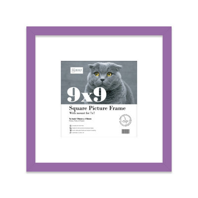 "9X9"" Purple Picture Frame - 9X9"" Square Frame With 7X7"" Mount For 9X9""/7X7"" Pictures Vintage Style Gallery Wall, 1 Pack" - image 1