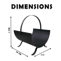 Metal Log Holder - Firewood Basket With Handle - Durable Log Holder For Fireplace, Patio, Hearth & Campfires (Black) - thumbnail 4