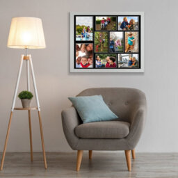 AK Frames 20X16 Silver Sleek Multi Photo Frame With Black Mount - Holds 9 Apertures (2X) 7X5, (7X) 6X4 Photos - thumbnail 3
