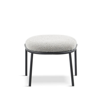 1001 X1 Dark Grey Bouclé Lounge Chair Stool, Footrest, Ottoman - image 1