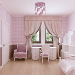 Milagro Corazon Pink Ceiling Lamp 3Xe27 Delightful Hand Made Bedroom Centrepiece In Baby Pink With Hearts And Crystals - thumbnail 1
