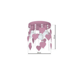 Milagro Corazon Pink Ceiling Lamp 3Xe27 Delightful Hand Made Bedroom Centrepiece In Baby Pink With Hearts And Crystals - thumbnail 6
