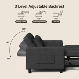 Bealife 3-In-1 Convertible Armchair Bed, Adjustable Sofa Bed With Recliner Function, Space-Saving Sleeping Chair For Small Rooms - thumbnail 8