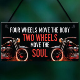 Red Ocean Vintage Motorcycle Sign Two Wheels Move The Soul Quirky Garage Man Cave Sign Motorbike Biker Gift For Dad Uncle Son - thumbnail 5