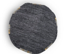Littens Denim Stripes Handwoven Chunky Cotton Round Pouffe Seat Bean Bag Footstool 50Cm X 35Cm - thumbnail 4