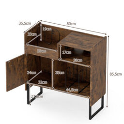 Gainoom Record Player Stand With Power Outlets Open Shelf & Cabinet Record Storage Table Vinyl Display Shelf - thumbnail 2