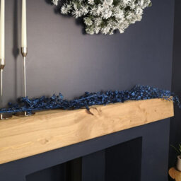 Samuel Alexander 1.5M Midnight Blue Glitter Leaf Christmas Garland Decoration With Hanging Loop - thumbnail 4