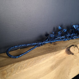 Samuel Alexander 1.5M Midnight Blue Glitter Leaf Christmas Garland Decoration With Hanging Loop - thumbnail 2