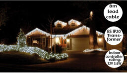 Spot On Dealz 960 Led Icicle Outdoor Christmas Lights Decorations Home Garden Indoor Xmas Festive Decor Cool White - thumbnail 5