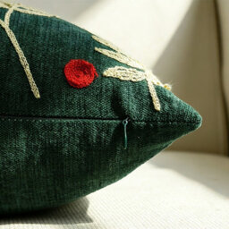 Amorly Green Red Berry Embroidered Lumbar Throw Pillow Cover 30X50Cm Rectangular Cushion Case Without Insert - thumbnail 6