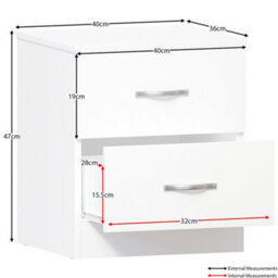 Lassic Vida Designs Riano 3 Piece Bedroom Set (2 Drawer Bedside Chest, 4 Drawer Chest, 2 Door Wardrobe), White (4) - thumbnail 9