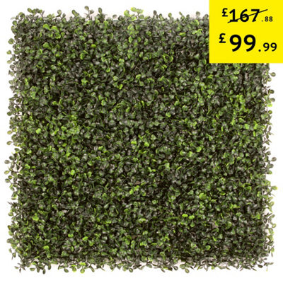 Pack Of 12 Best Artificial Boxwood Hedging Mats 50Cm X 50Cm (3 Square Metres) Privacy Garden Screen - image 1