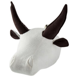 Beliani Kids Wall Decor Bull Geoffrey Cotton 24 Cm White - thumbnail 4