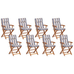 Beliani Garden Dining Set 8 Seater Maui Ii Multicolour Acacia Wood With Cushions - thumbnail 4