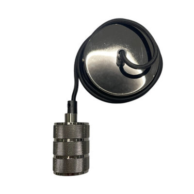 CGC Lighting Cgc Ada Black 1.5M Adjustable E27 Ceiling Pendant And Matching Ceiling Rose - image 1