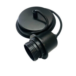 CGC Lighting Cgc Ada Black 1.5M Adjustable E27 Ceiling Pendant And Matching Ceiling Rose - thumbnail 4