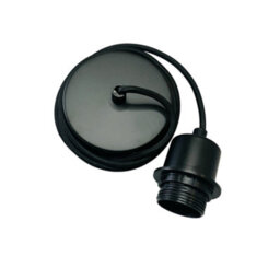 CGC Lighting Cgc Ada Black 1.5M Adjustable E27 Ceiling Pendant And Matching Ceiling Rose - thumbnail 2