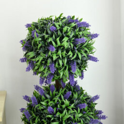 Homcom Set Of 2 Potted Artificial Plants Ball Tree With Lavender Flowers, 110Cm - thumbnail 7