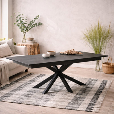 Wyld Haus Perth 200Cm Black Ceramic Rectangular Dining Table With Industrial Metal Legs - image 1