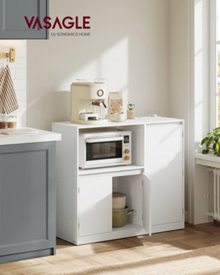 LEDREM Custos Collection - Kitchen Sideboard, Storage Cabinet With Worktop, Microwave Stand, Open Compartment, 3 Doors - image 1
