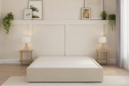 Sloomy Divan Base Cream Plush No Drawers Small Double - thumbnail 1