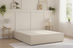 Sloomy Divan Base Cream Plush No Drawers Small Double - thumbnail 2
