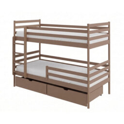Arte Gusto Milk Chocolate Wooden Bunk Bed 90 X 200Cm - No Mattress - thumbnail 1