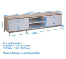 "Alphason Chaplin 1600 Tv Stand For Tvs Up To 72"" - Charcoal" - thumbnail 5