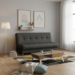 Enduro Iii Sofa Bed 193 Cm With Click Clack Mechanism Storage Comfortable Fold Out Couch With Wooden Frame Graphite - thumbnail 1