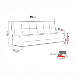 Enduro Iii Sofa Bed 193 Cm With Click Clack Mechanism Storage Comfortable Fold Out Couch With Wooden Frame Graphite - thumbnail 5