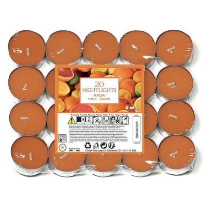 Aladino Citrus Tea Lights (Pack Of 20) Orange (One Size)