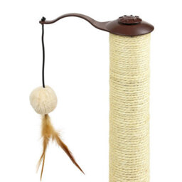 "Taylor & Brown 25"" Cat Scratching Post With Sisal Pole, Plush Carpet, Interactive Toy Balls, Indoor Kitten Scratcher, Beige" - thumbnail 5