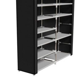 Darphe Black 7 Tier Double-Row Shoe Cabinet With Roll-Up Dustproof Door - thumbnail 7