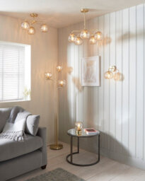 Anson Lighting Iowa 3Lt Semi Flush Light Finished In Satin Brass Plate And Champagne Lustre Glass - thumbnail 4