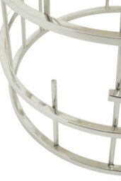 Orsina Marble Top White Side Table, Open Design Frame Bedside Table, Round End Table For Living Room, Lounge, Home - thumbnail 5