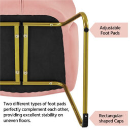 Yaheetech Pink Flower Shape Velvet Armchair Accent Chair With Golden Metal Legs - thumbnail 7
