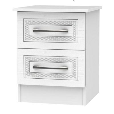 Stafford 2 Drawer Bedside Cabinet In Signature White (Ready Assembled) - image 1