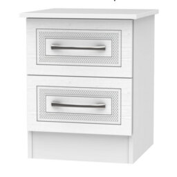 Stafford 2 Drawer Bedside Cabinet In Signature White (Ready Assembled) - thumbnail 1