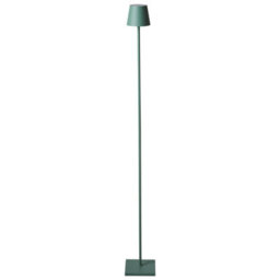 Beliani Green Painted Iron Floor Lamp - Slim Indoor And Sheltered Outdoor Lamp With Touch Switch And Usb - 131Cm - thumbnail 2